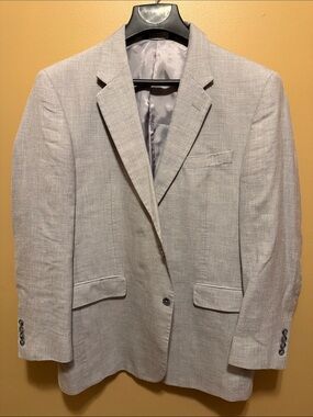 Light Gray Men's Linen-Blend Blazer